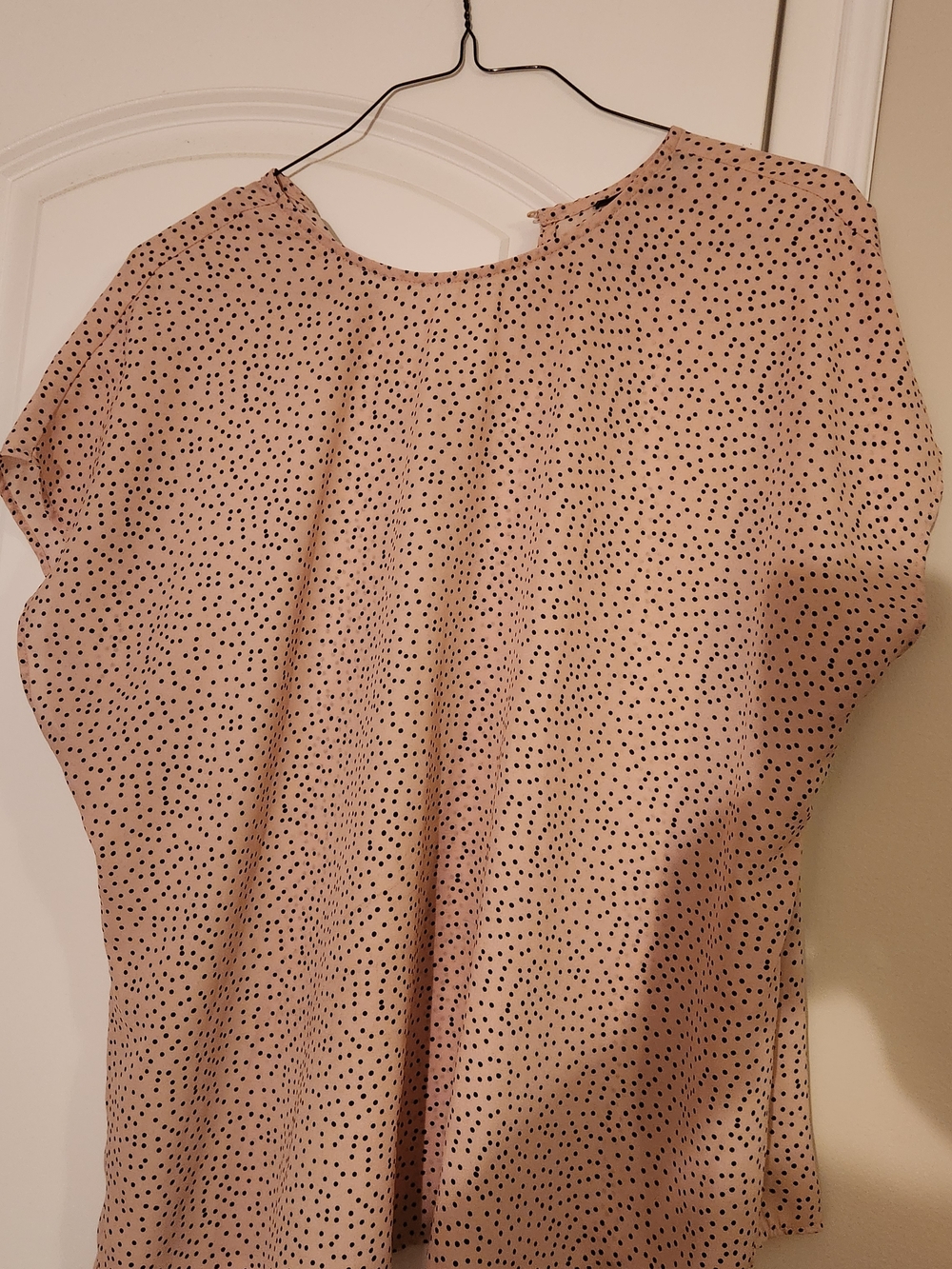 Halogen Women's Pink Polka Dot Blouse - Lightweight Short Sleeve Top